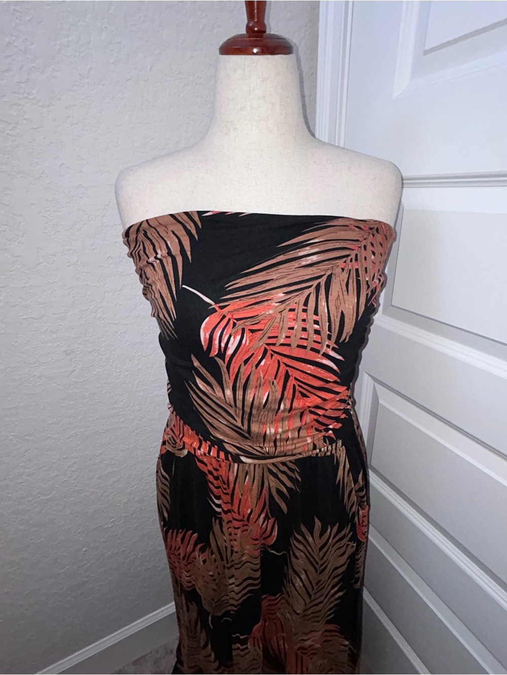 Lascana Venus Tropical Palm Print Strapless Maxi Dress - Picture 2 of 11